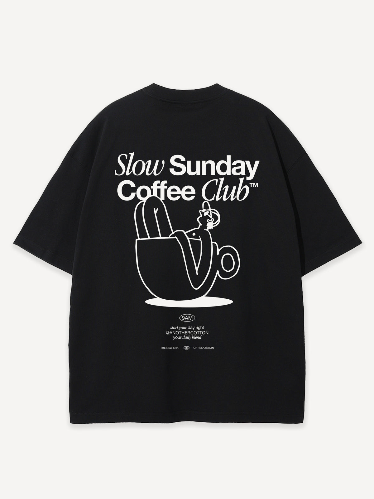 Slow Sunday Coffee Club T-Shirt – Zwart