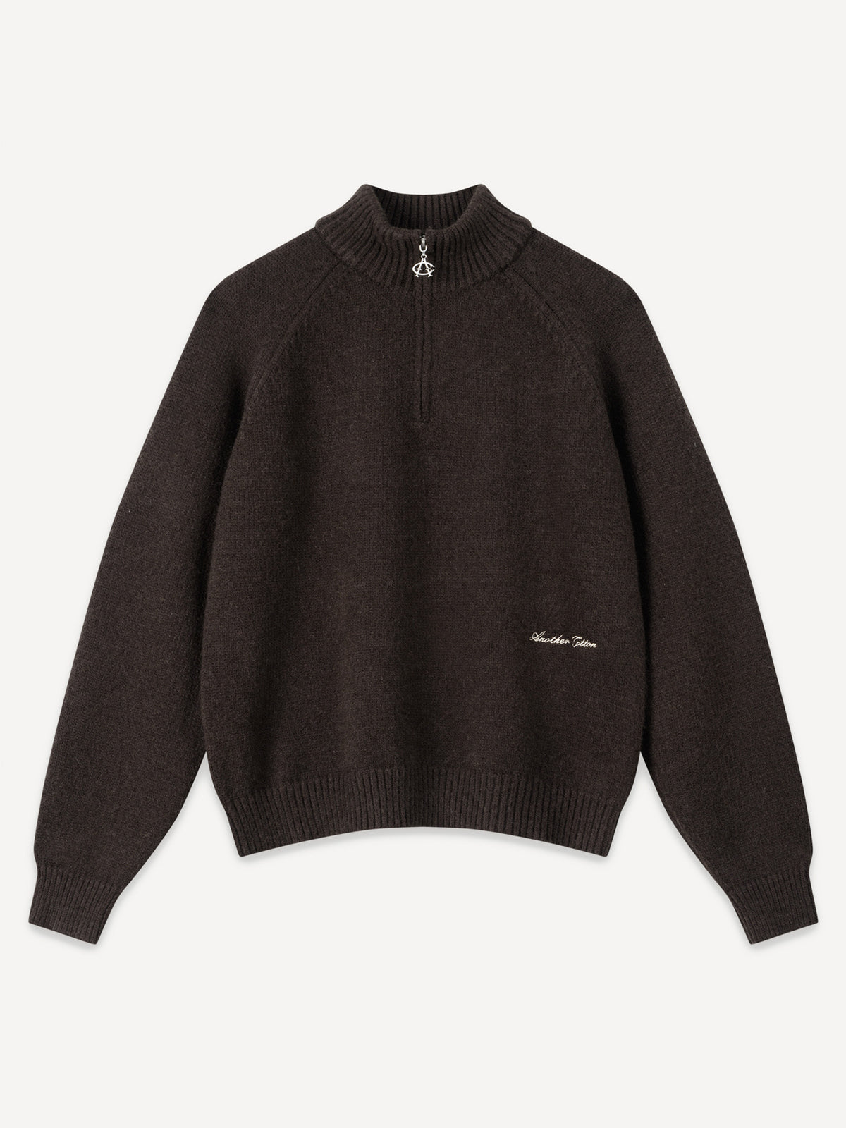 Another Half-Zip Knit Cardigan – Chocolate