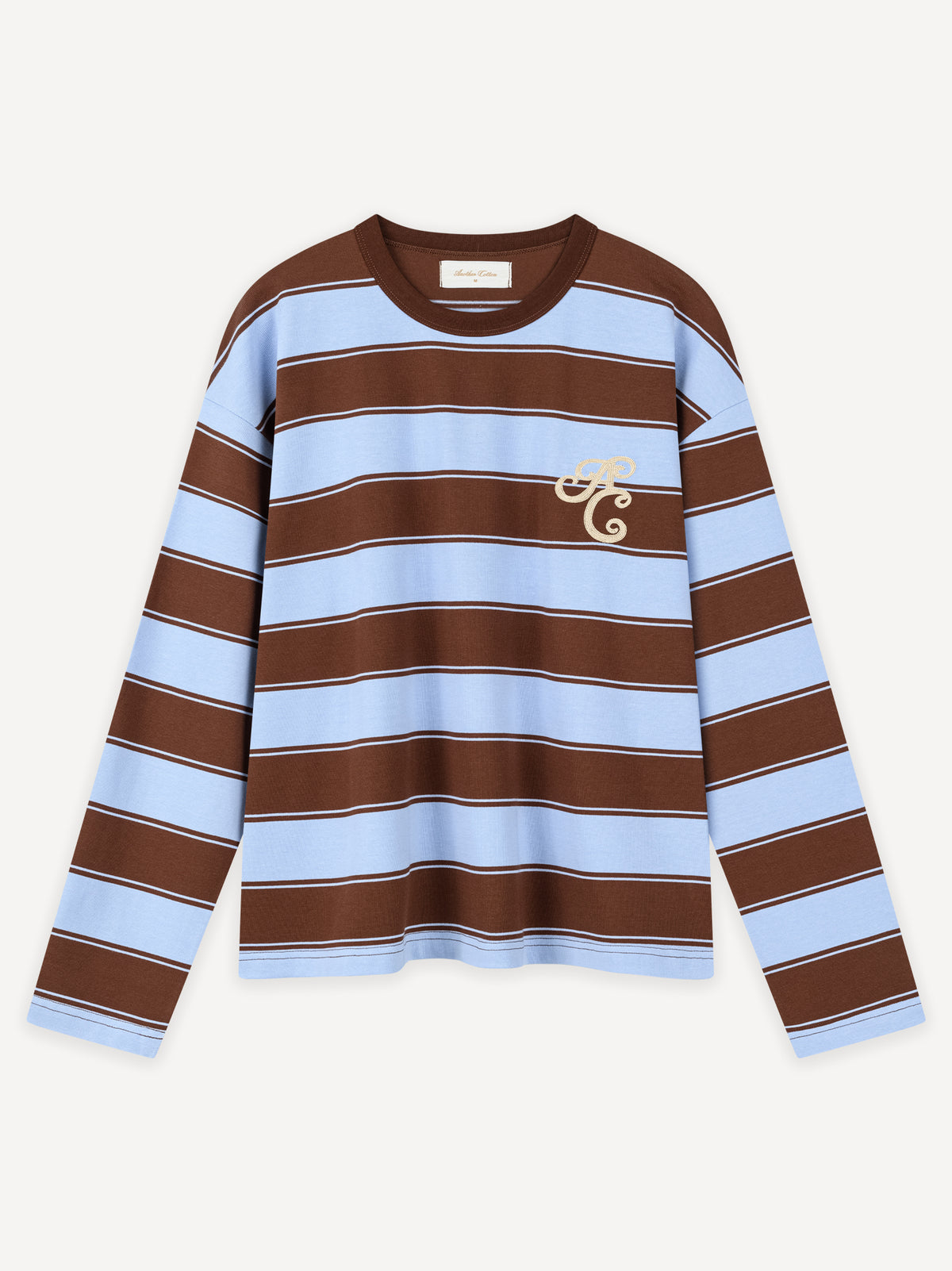 Chainstitch Striped Longsleeve – Brown