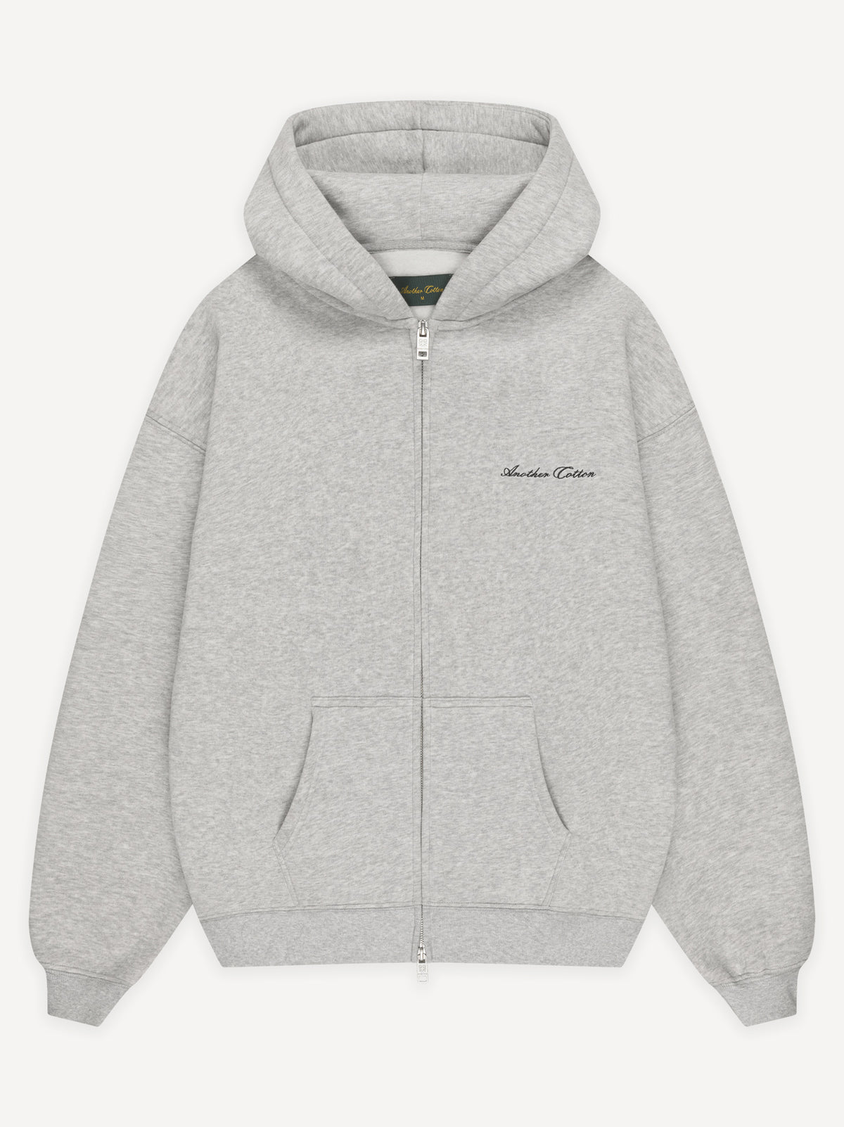 Basic Boxy Fit 380gsm Zip Hoodie – Heather Grey