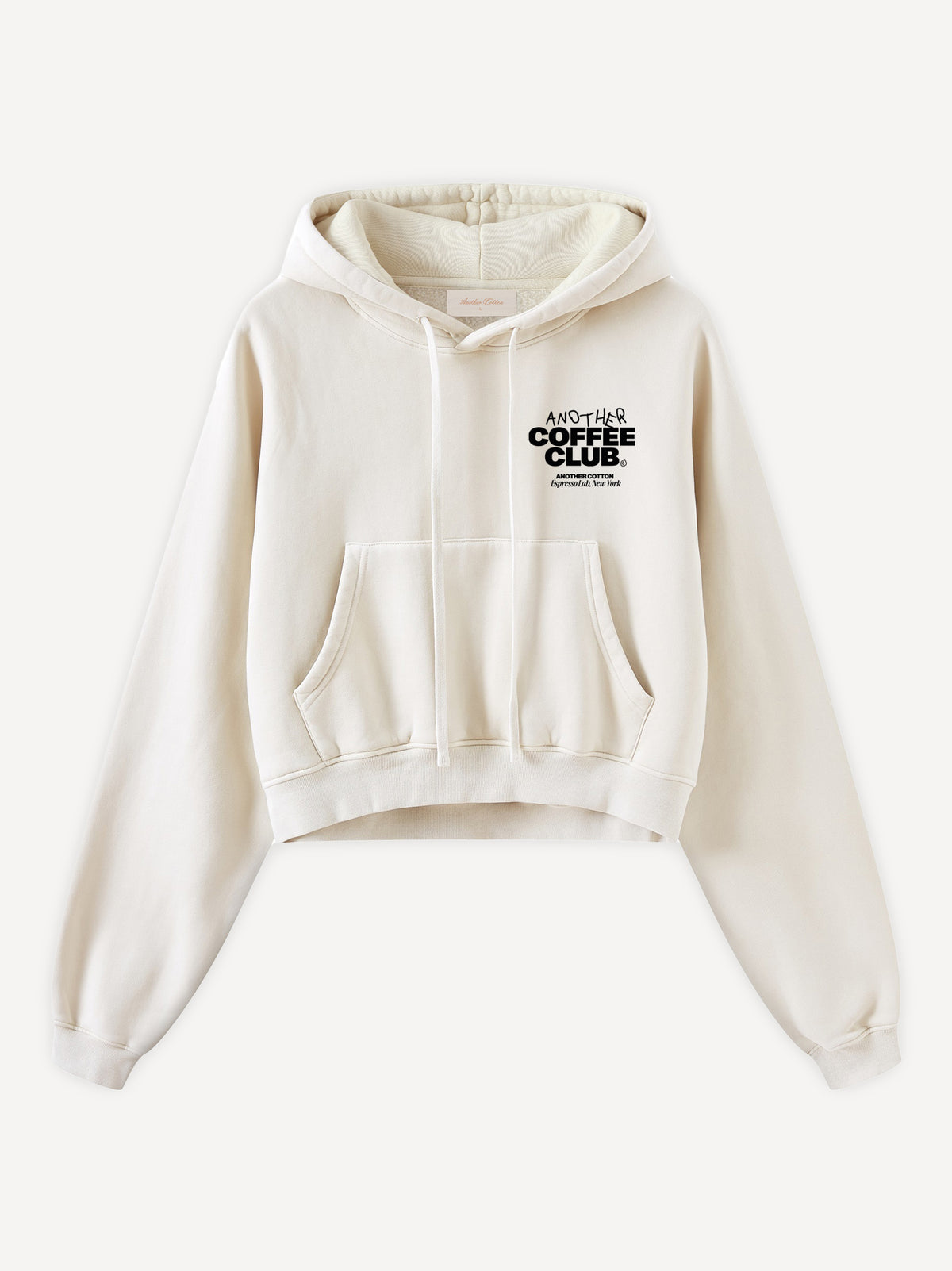 Coffee Club Cropped Hoodie – Off White