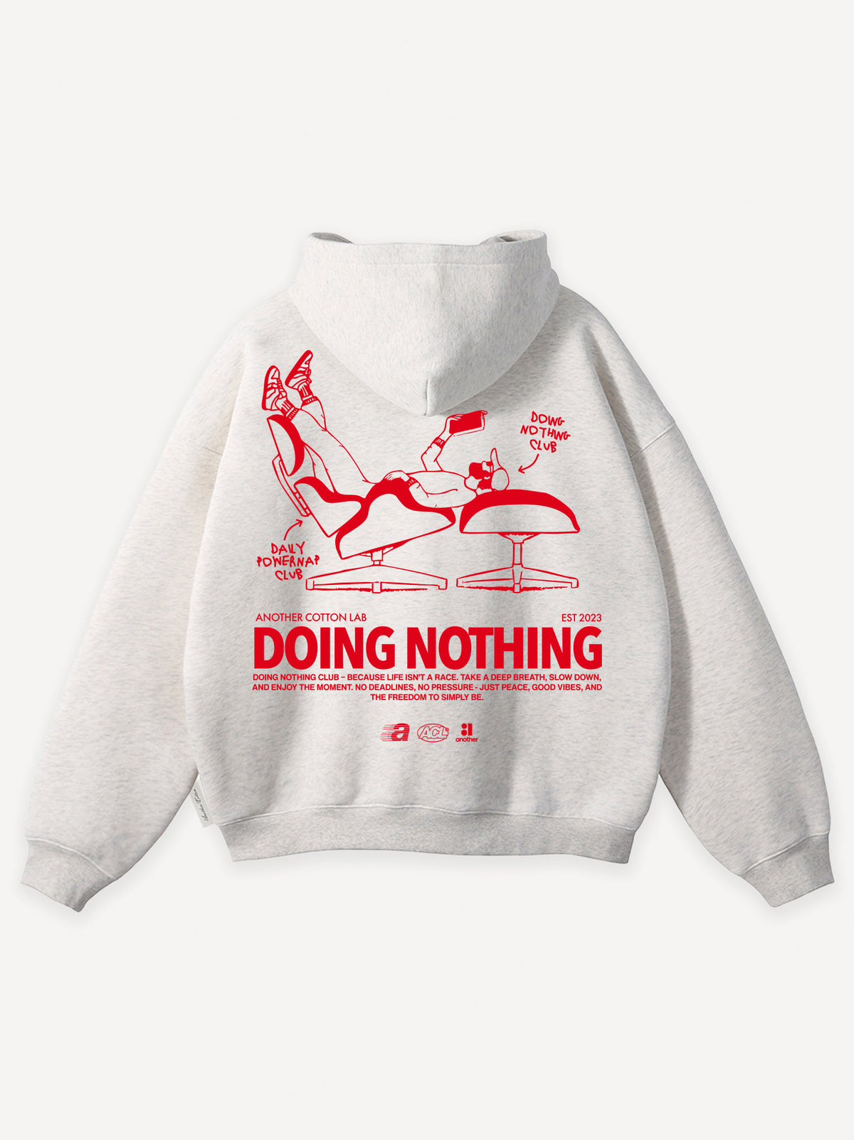 Doing Nothing Hoodie – Ash Grey