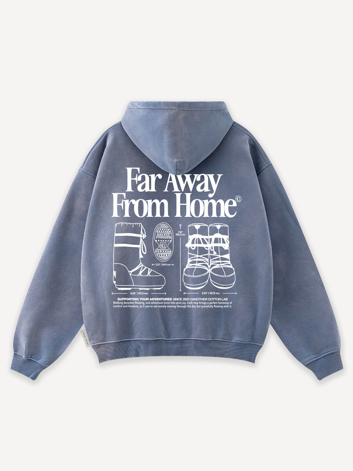 Far Away From Home Hoodie – Washed Blue