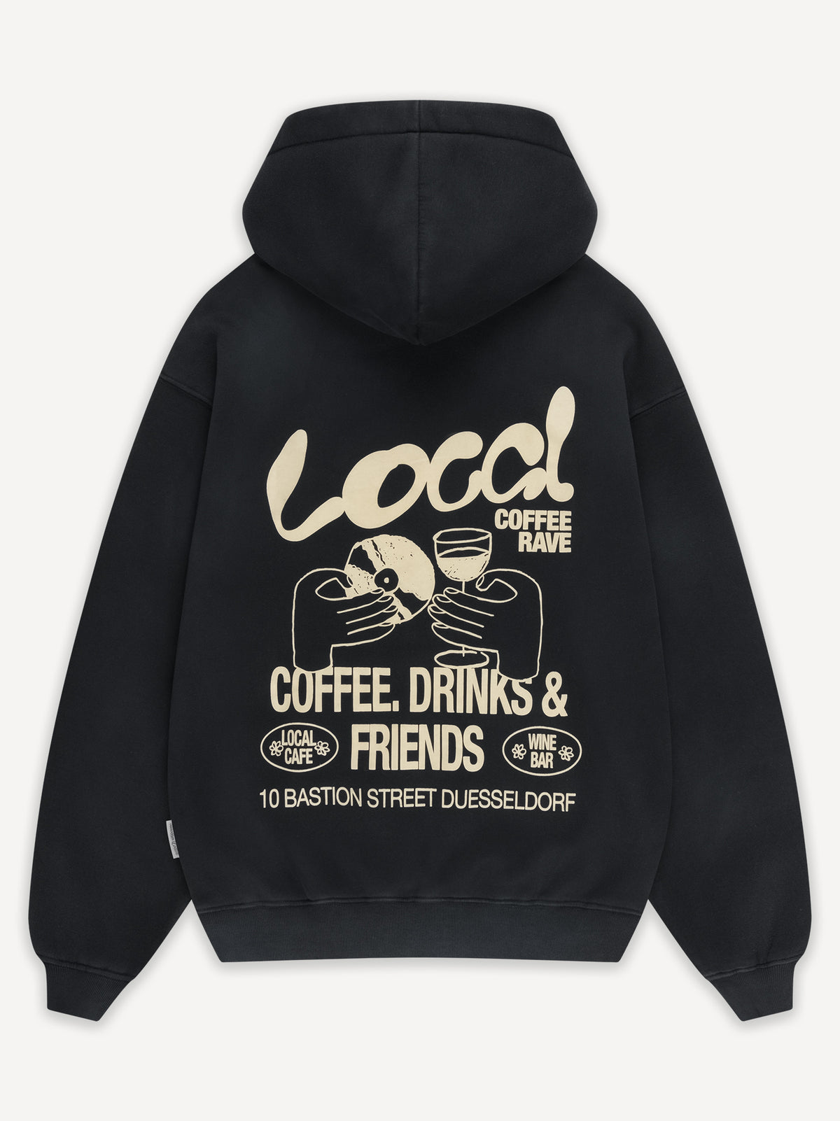 Local Rave Washed Hoodie – Black