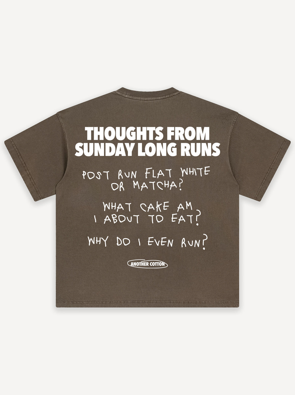 Sunday Long Runs Oversized T-Shirt – Washed Brown