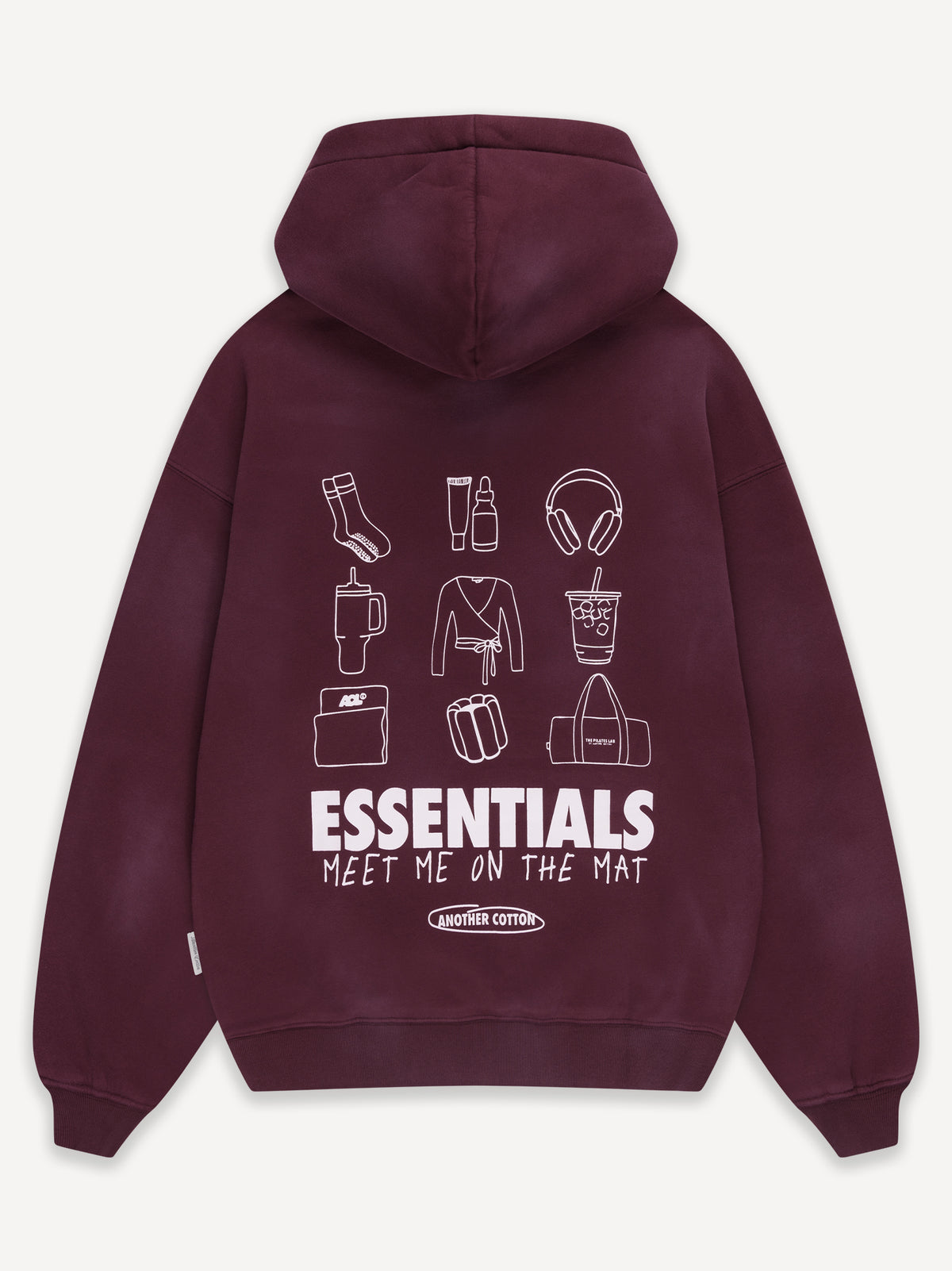 Mat Essentials Washed Hoodie – Washed Burgundy