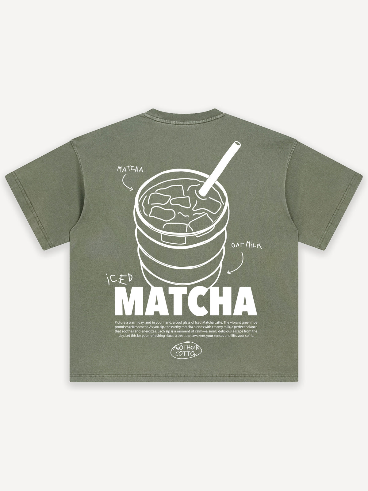 Matcha A Mio Oversized T-Shirt – Washed Olive