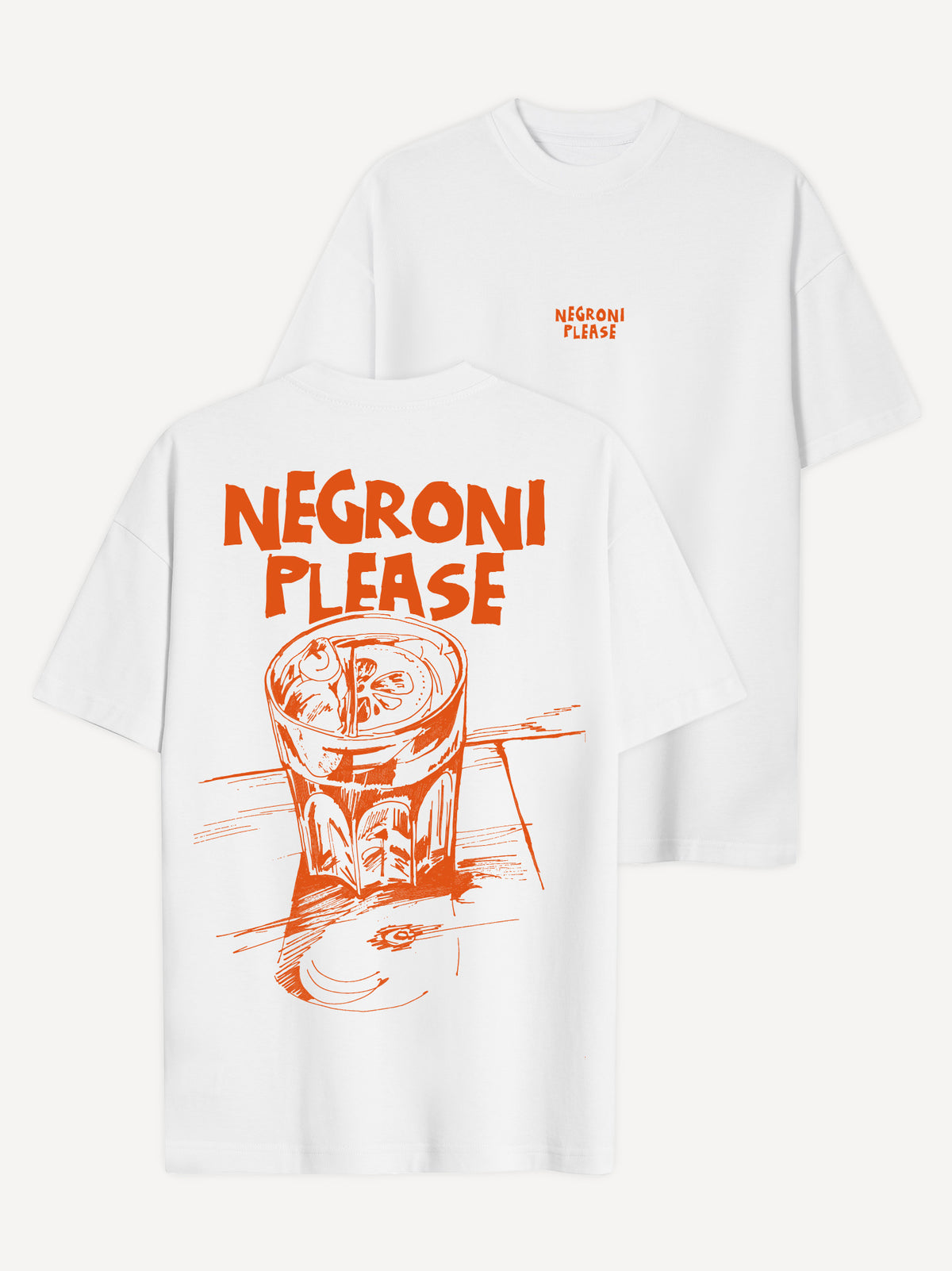 Negroni Please Sketch T-Shirt – Weiß