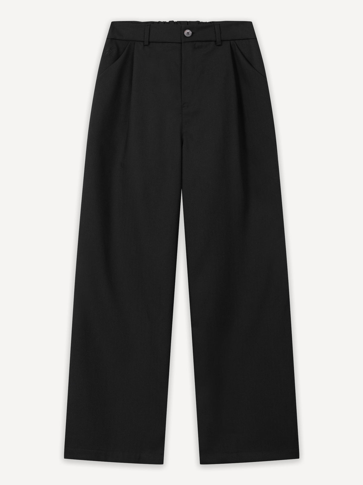 Pleated Loose Fit Pants – Black