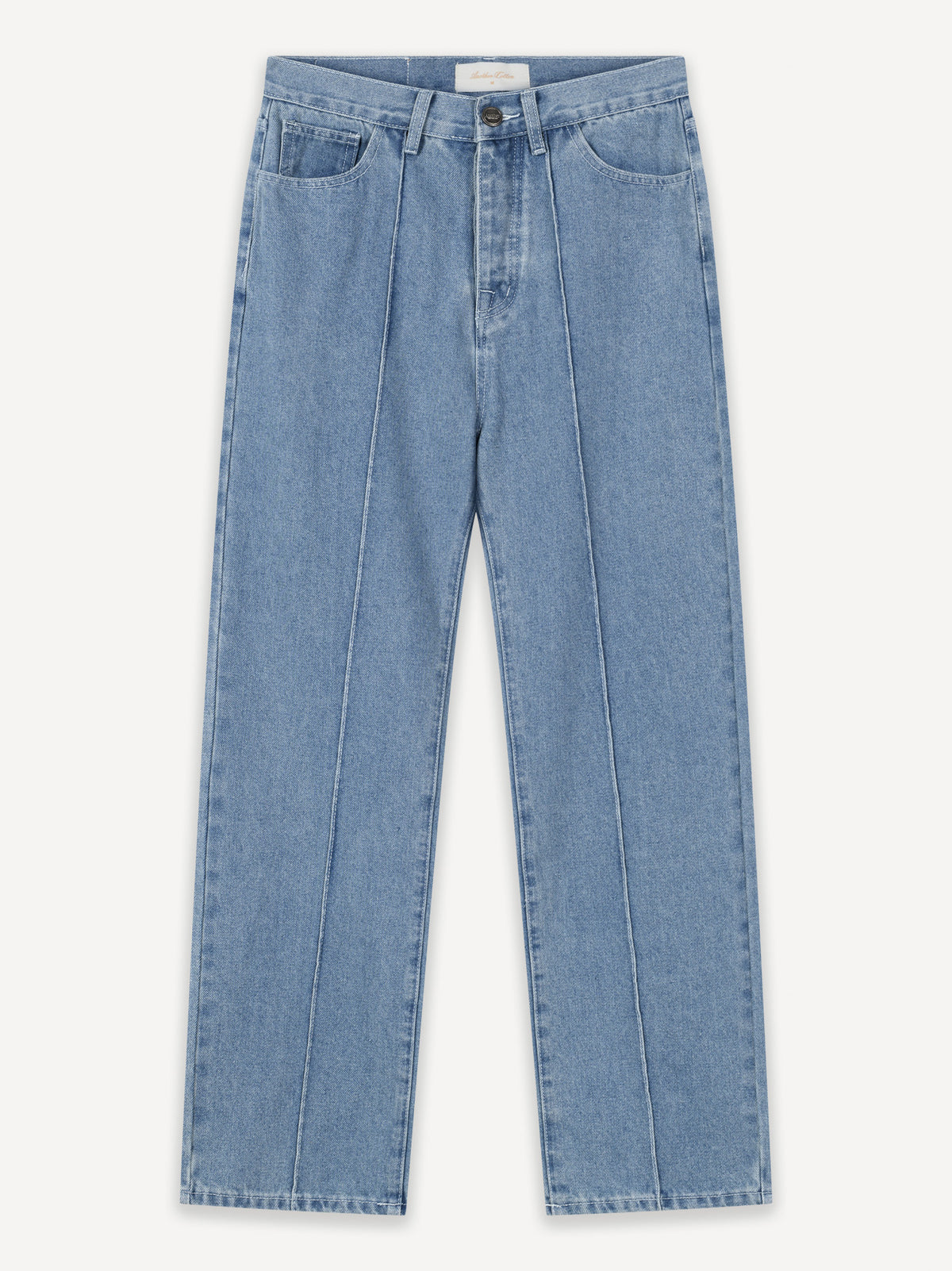 Pleated Wide Fit Jeans – Washed Blue