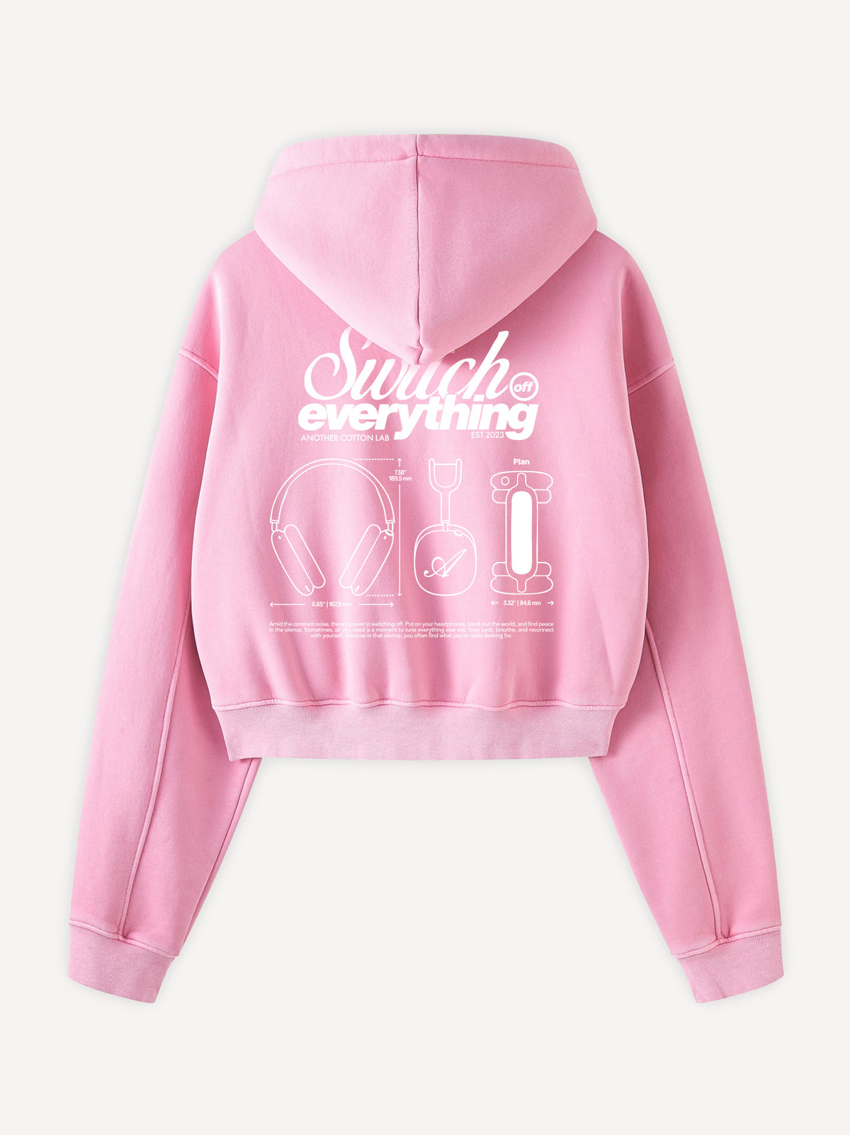 Pods Cropped Zip Hoodie – Washed Pink