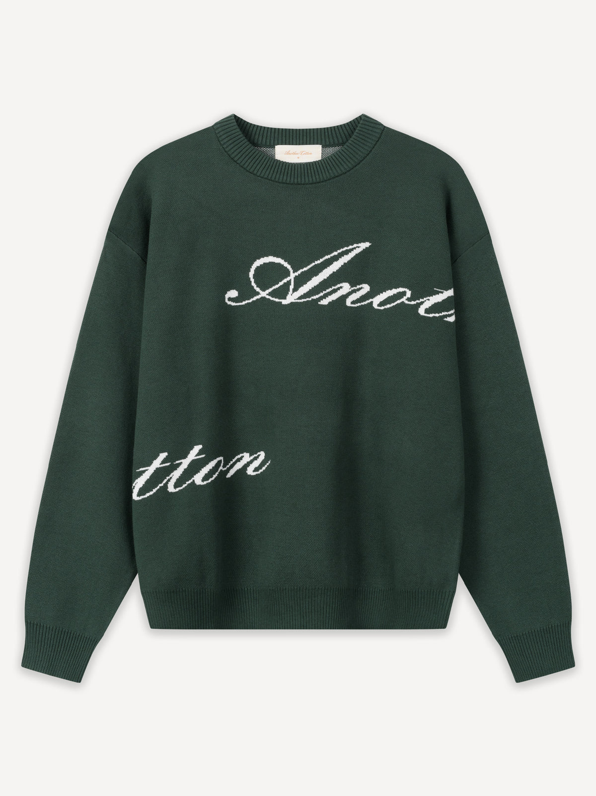 Cotton Signature Knit Sweater – Bottle Green