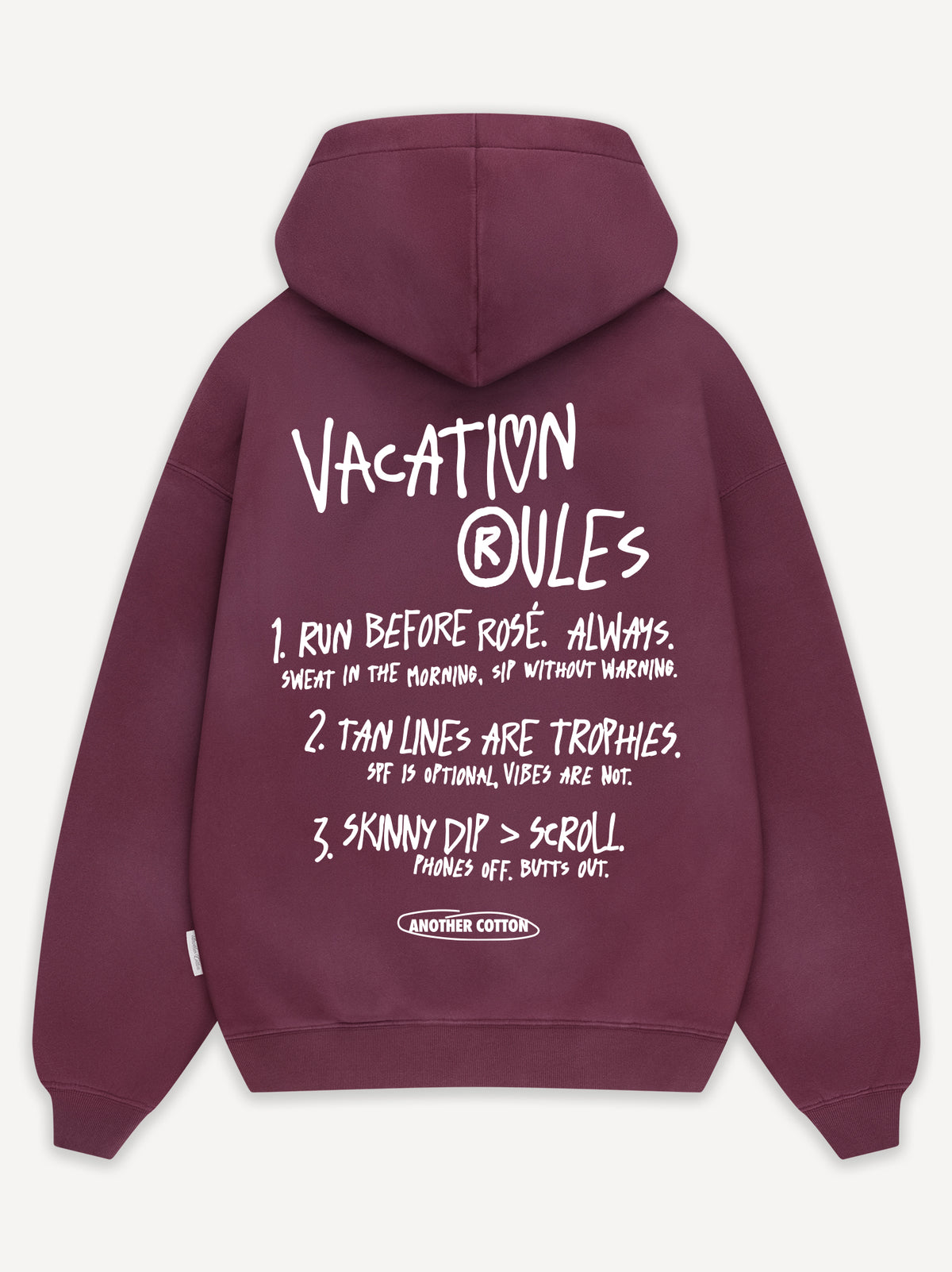 Vacation Rules Washed Hoodie – Washed Burgundy