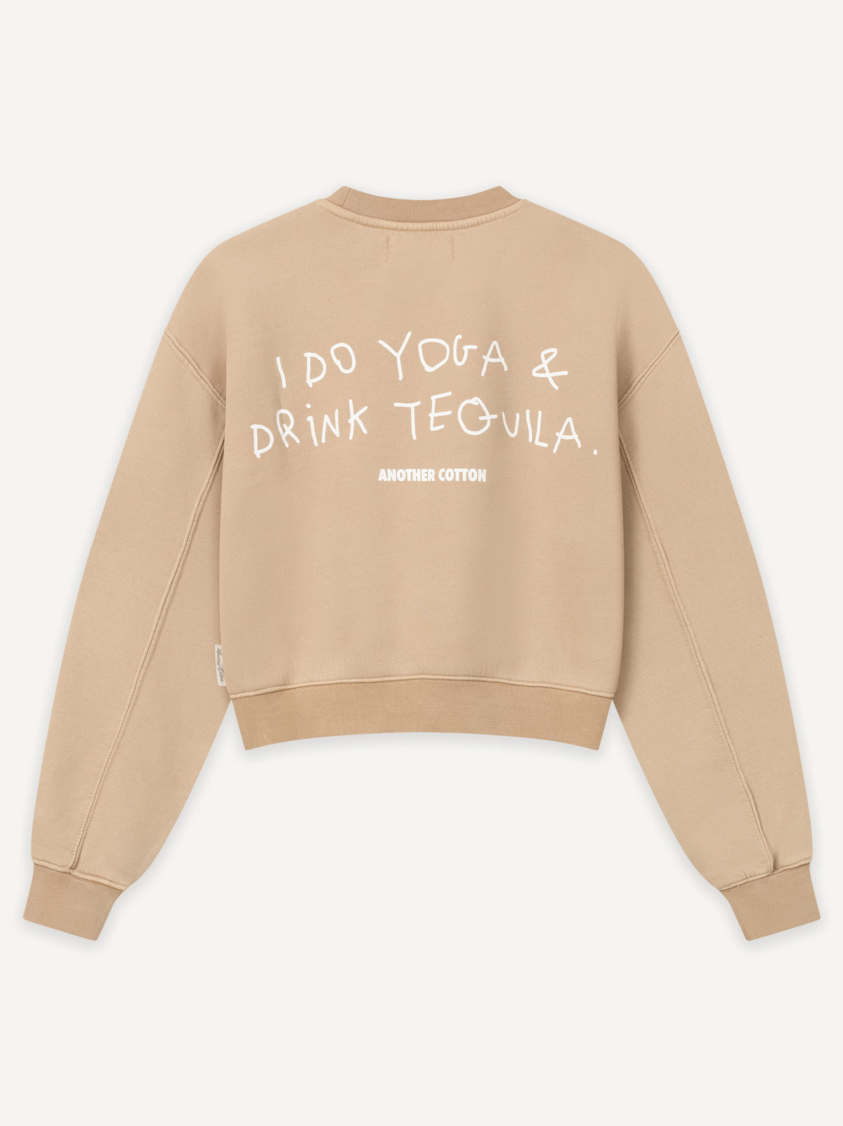 Yoga & Tequila Cropped Sweatshirt – Washed Sand