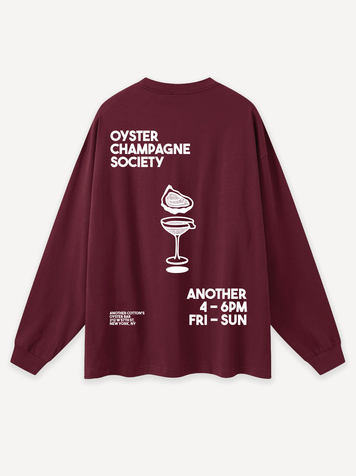 Oyster & Champagne Longsleeve – Burgundy