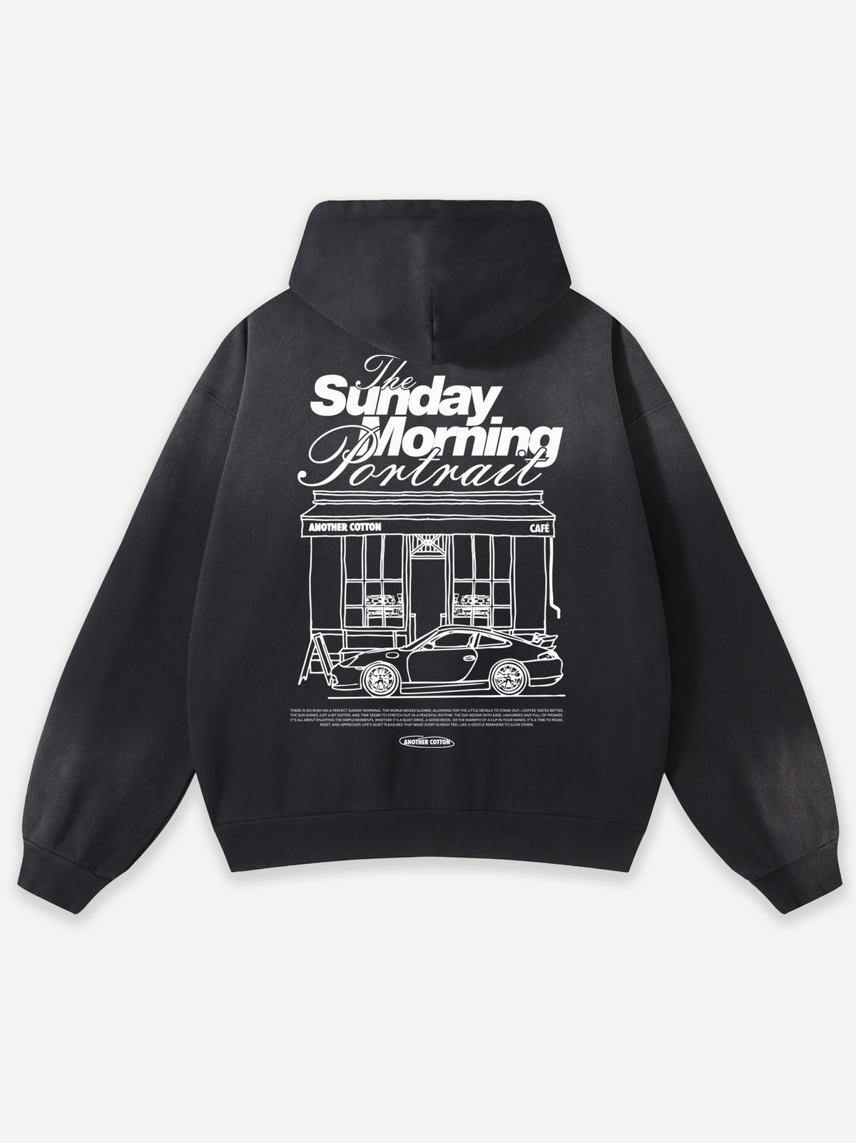 Sunday Morning Washed Zip-Hoodie – Washed Black