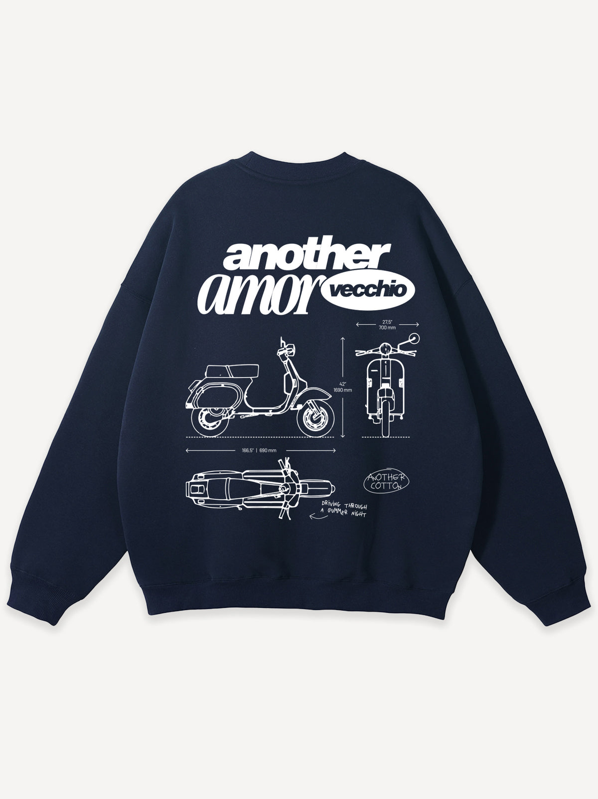 Amor Vecchio Oversized Sweatshirt – Navy Blue
