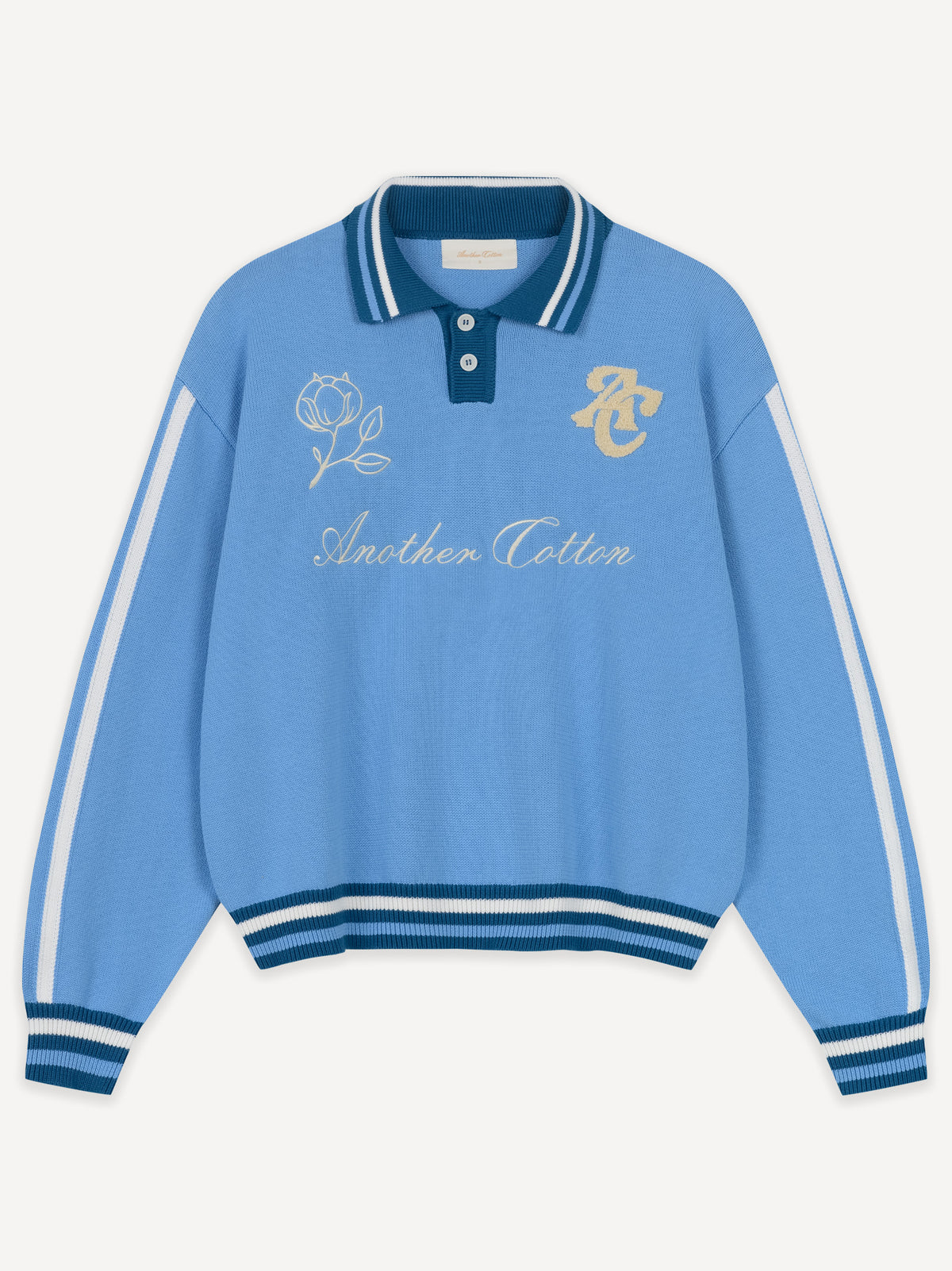 Another Oversize Knit Rugby Sweater – Sky Blue