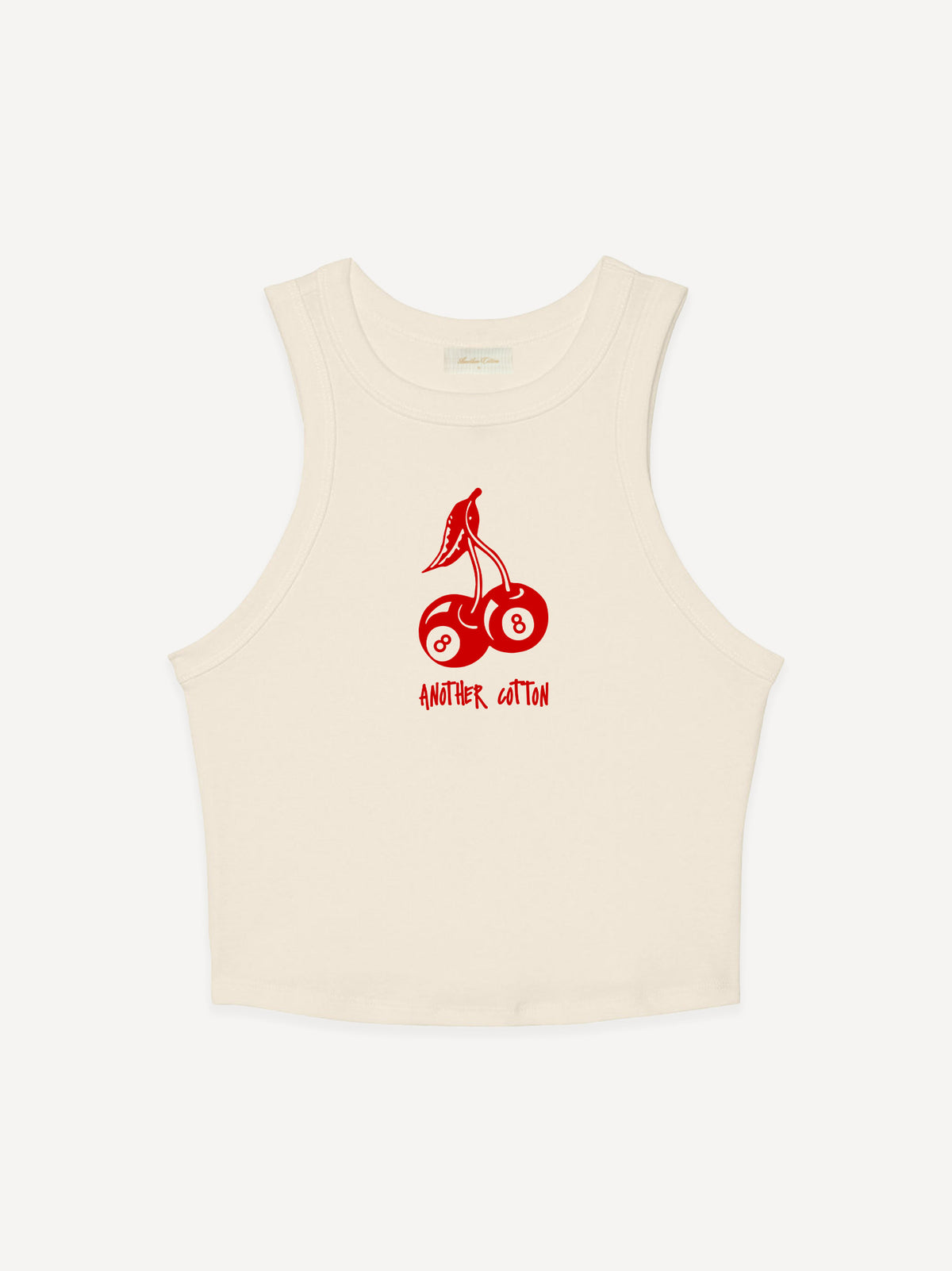 Eight Ball Rib Rib Racer Tank – Off White
