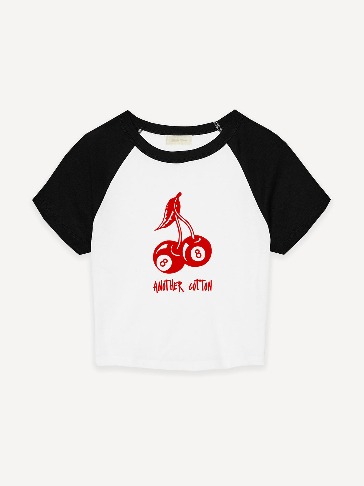 Eight Ball Rib Raglan Baby Tee – Black