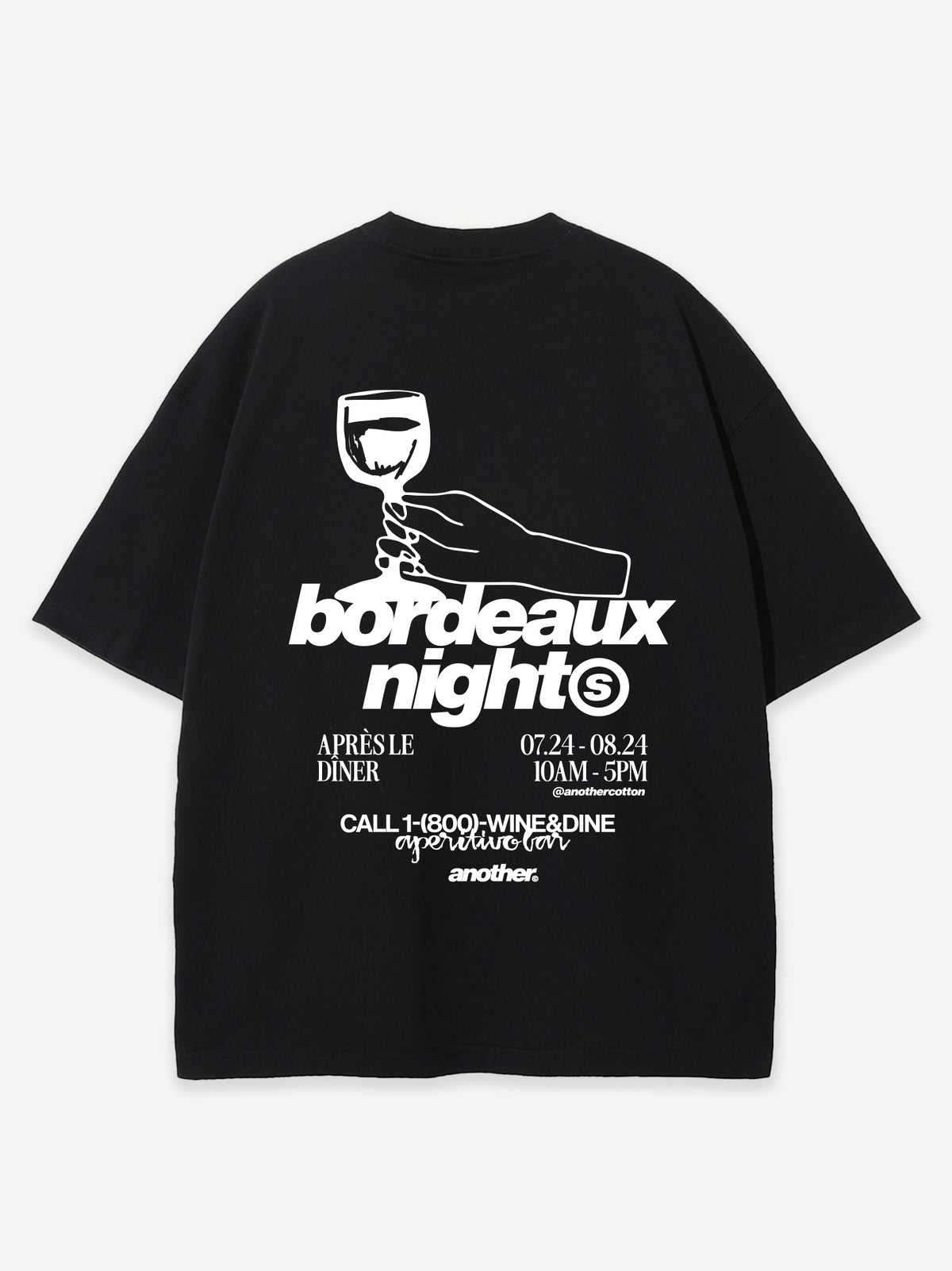 Bordeaux Nights Oversized T-Shirt – Black