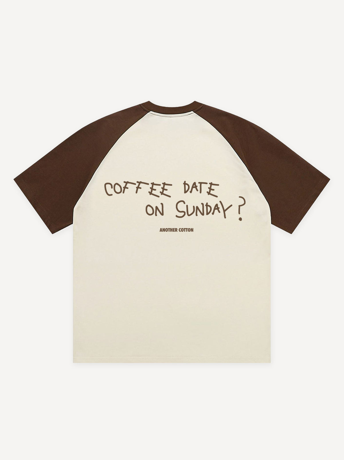 Coffee Date Raglan T-Shirt – Creme/Brown