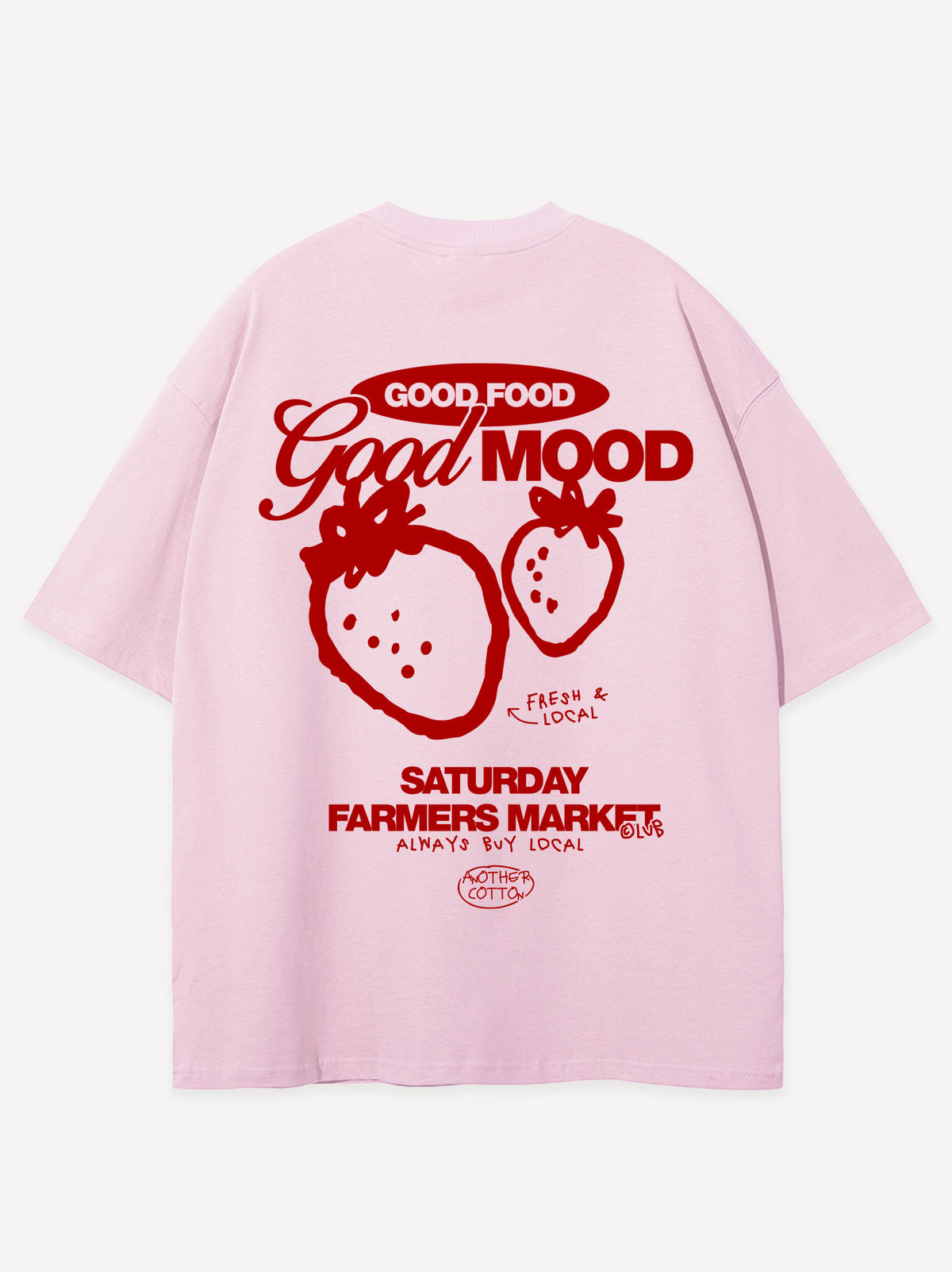 Good Mood Oversized T-Shirt – Baby Pink