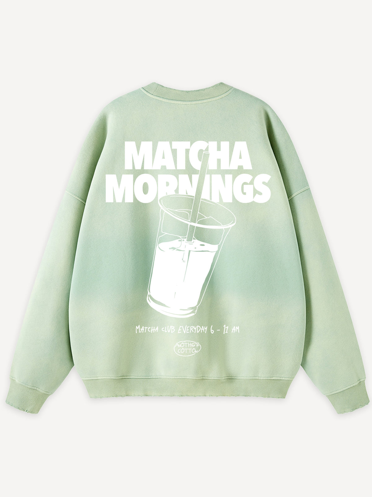 Matcha Mornings Oversized Sweatshirt – Cloud Mint