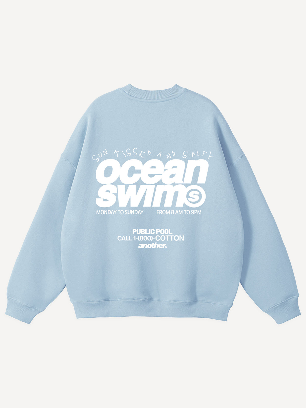 Ocean Swim Oversized Sweatshirt – Sky Blue