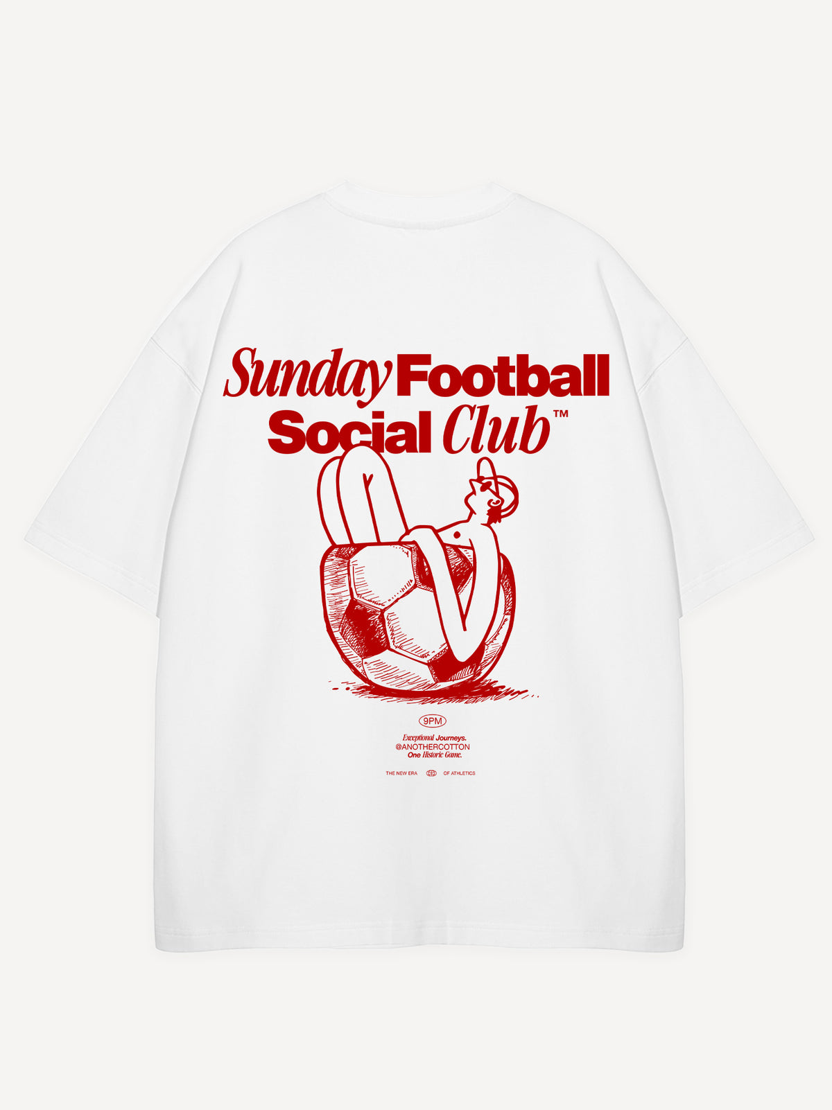 Sunday Football Social Club Oversize T-Shirt – Weiß