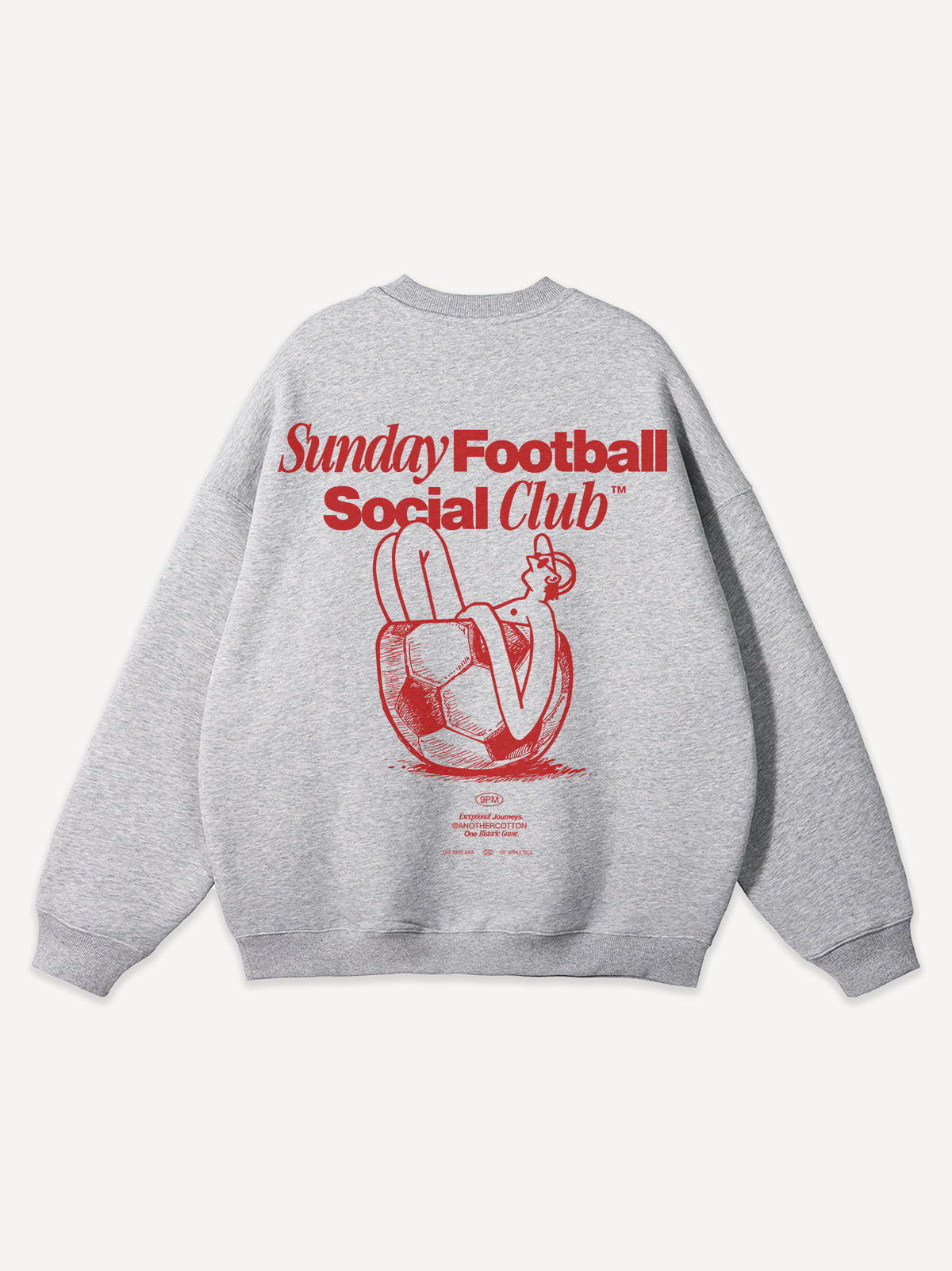 Sunday Football Social Club Oversize Sweatshirt – Heather Grey