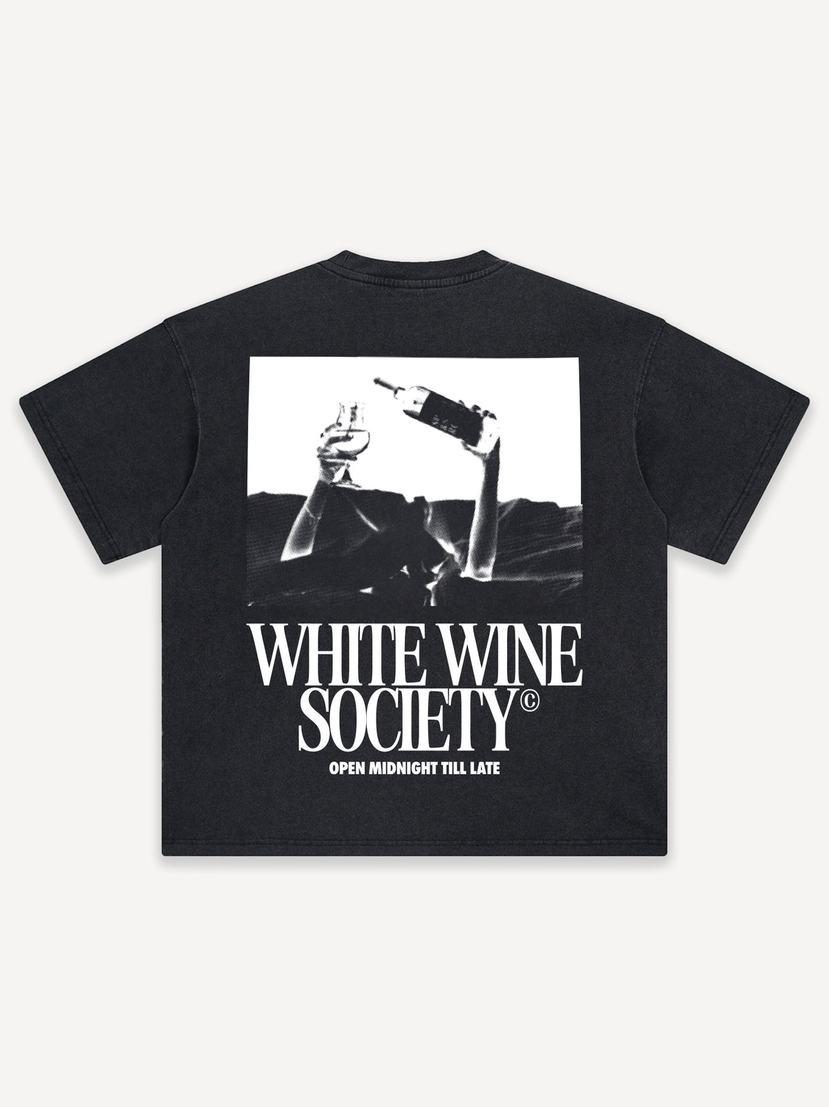White Wine Society Oversized T-Shirt – Washed Black