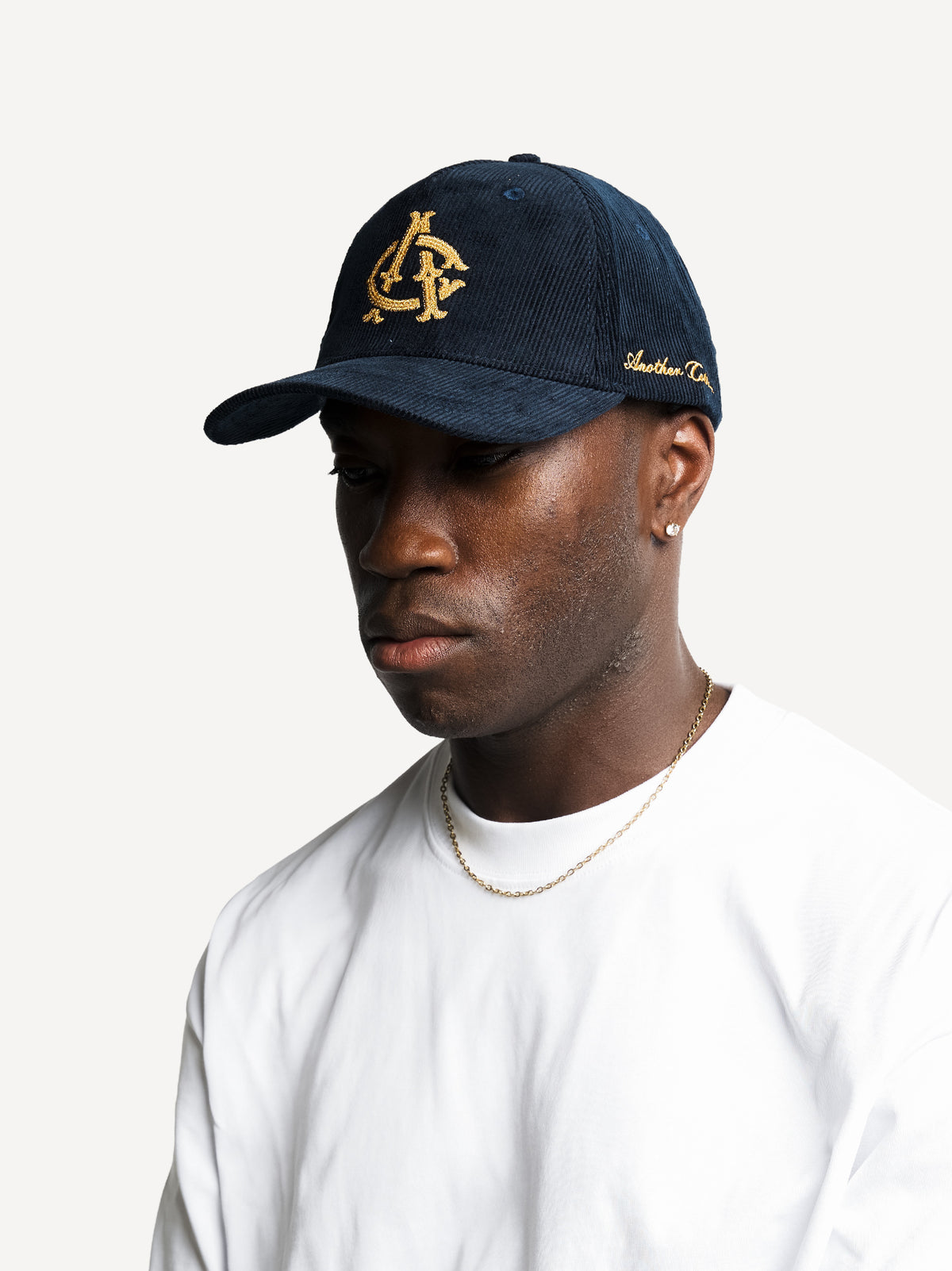 Monogram Cord Cap – Navy Blue