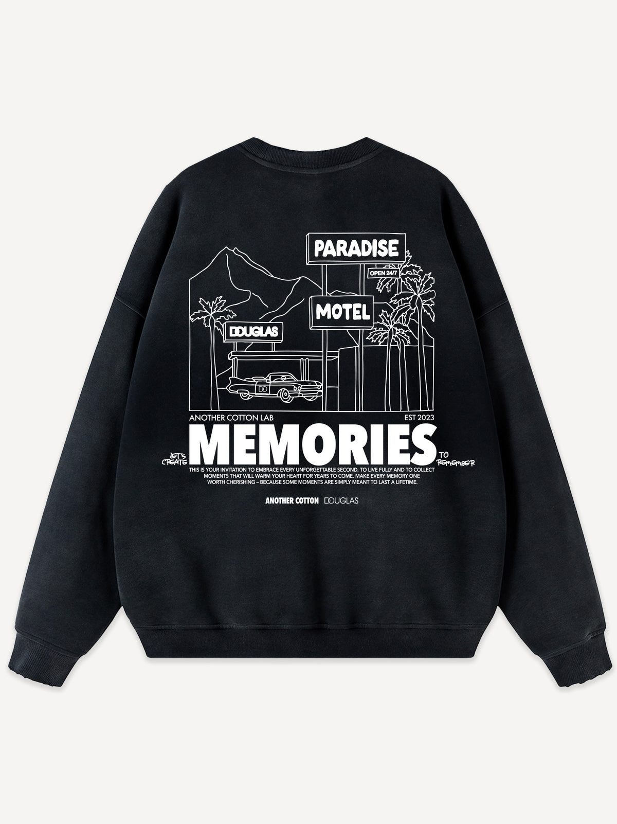 Memories x Douglas Oversized Sweatshirt – Washed Black