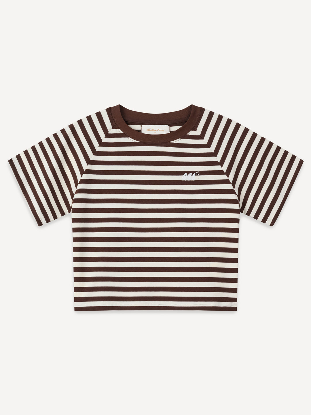 Another Stripe Crop Top WMN – Off White Brown Stripes – Produktansicht 1