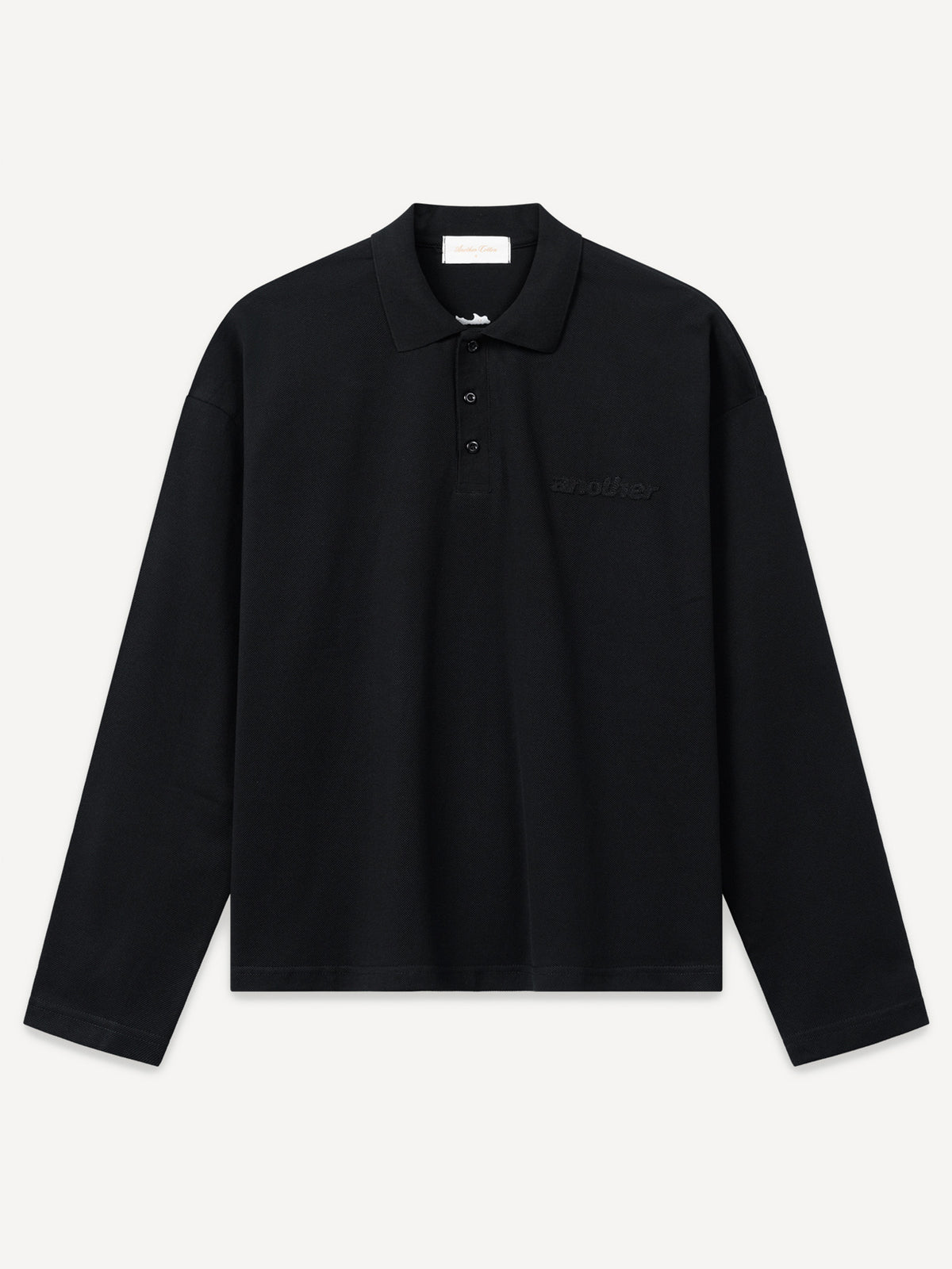 Another Longsleeve Piqué Polo Shirt – Black