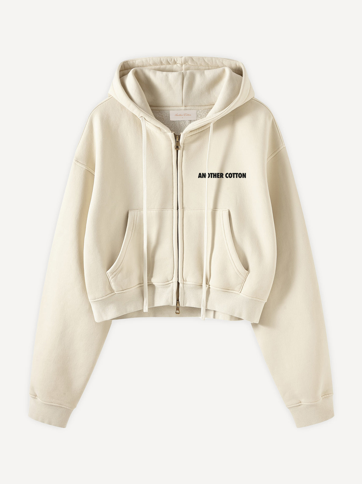 Always Late Cropped Zip Hoodie – Off White