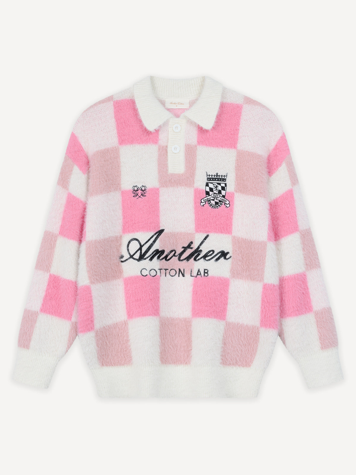 Another Checked Knit Sweater – Pink
