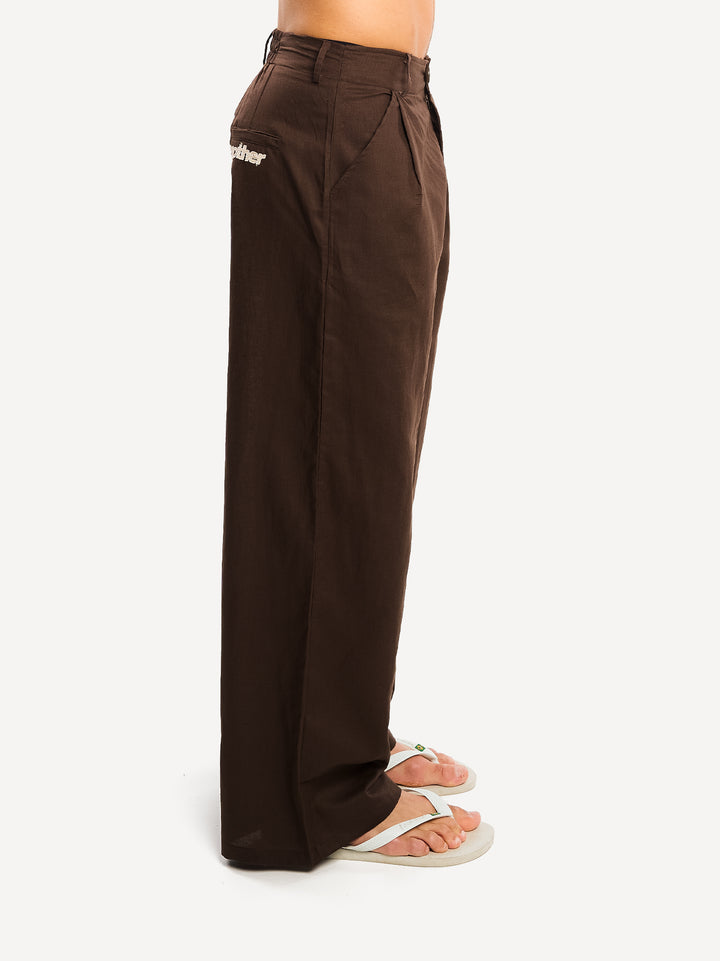 Another Linen Pant — Dark Brown