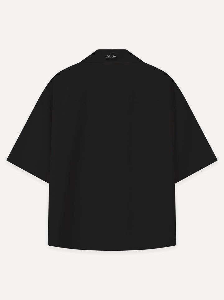 Another Linen Short Sleeve Shirt — Black