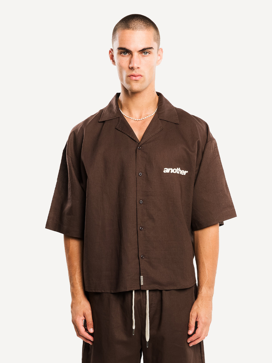 Another Linen Short Sleeve Shirt — Off White