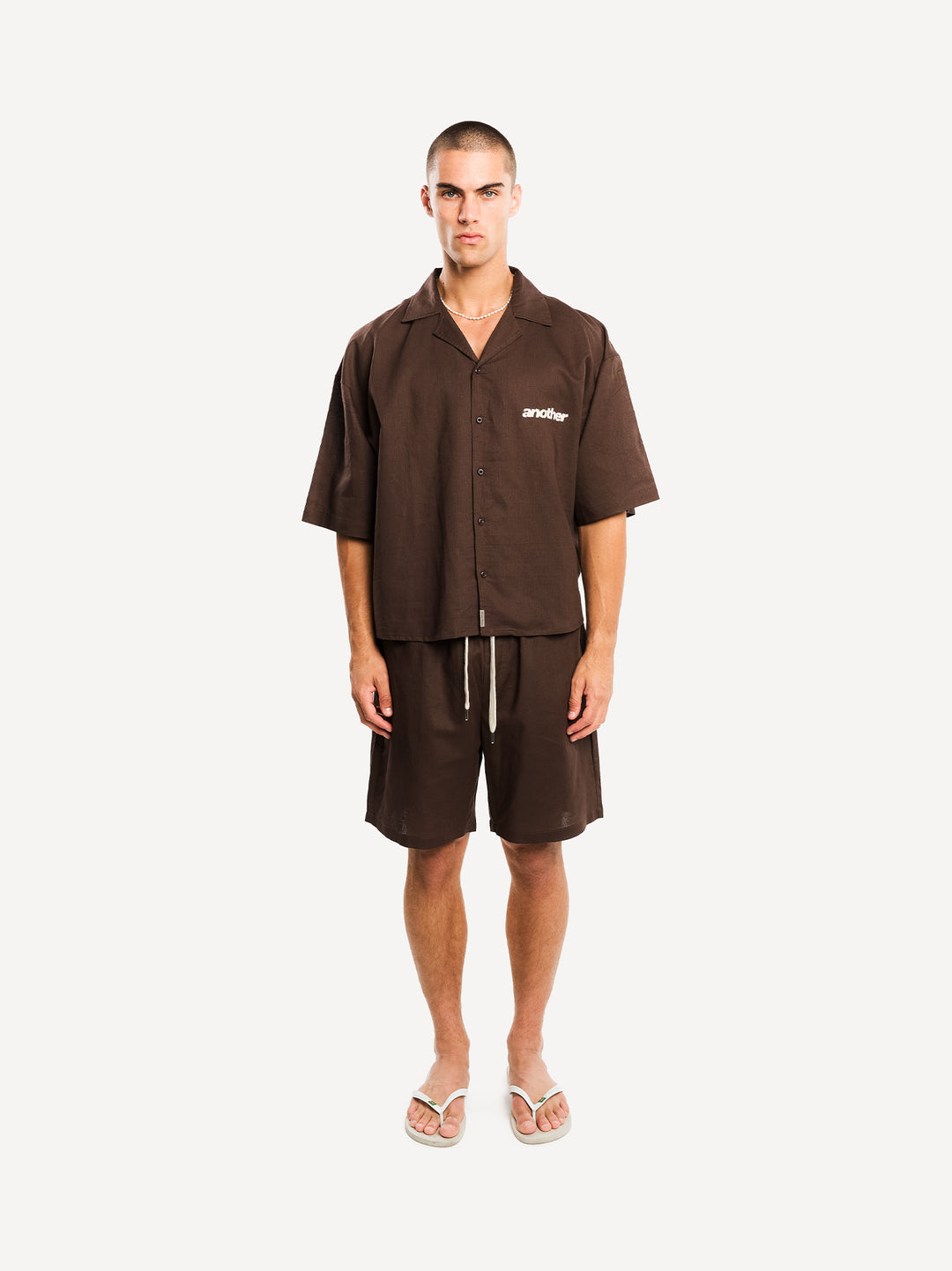 Another Linen Short Sleeve Shirt — Off White