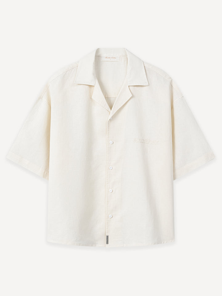 Another Linen Short Sleeve Shirt — Off White