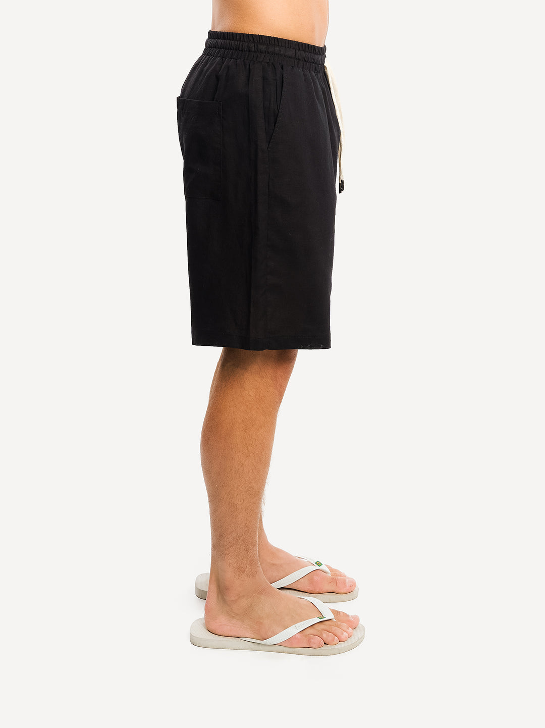 Another Linen Shorts — Black