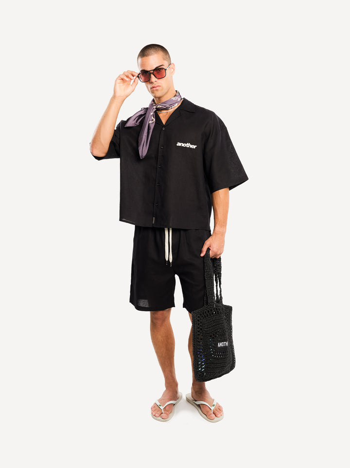 Another Linen Shorts — Black