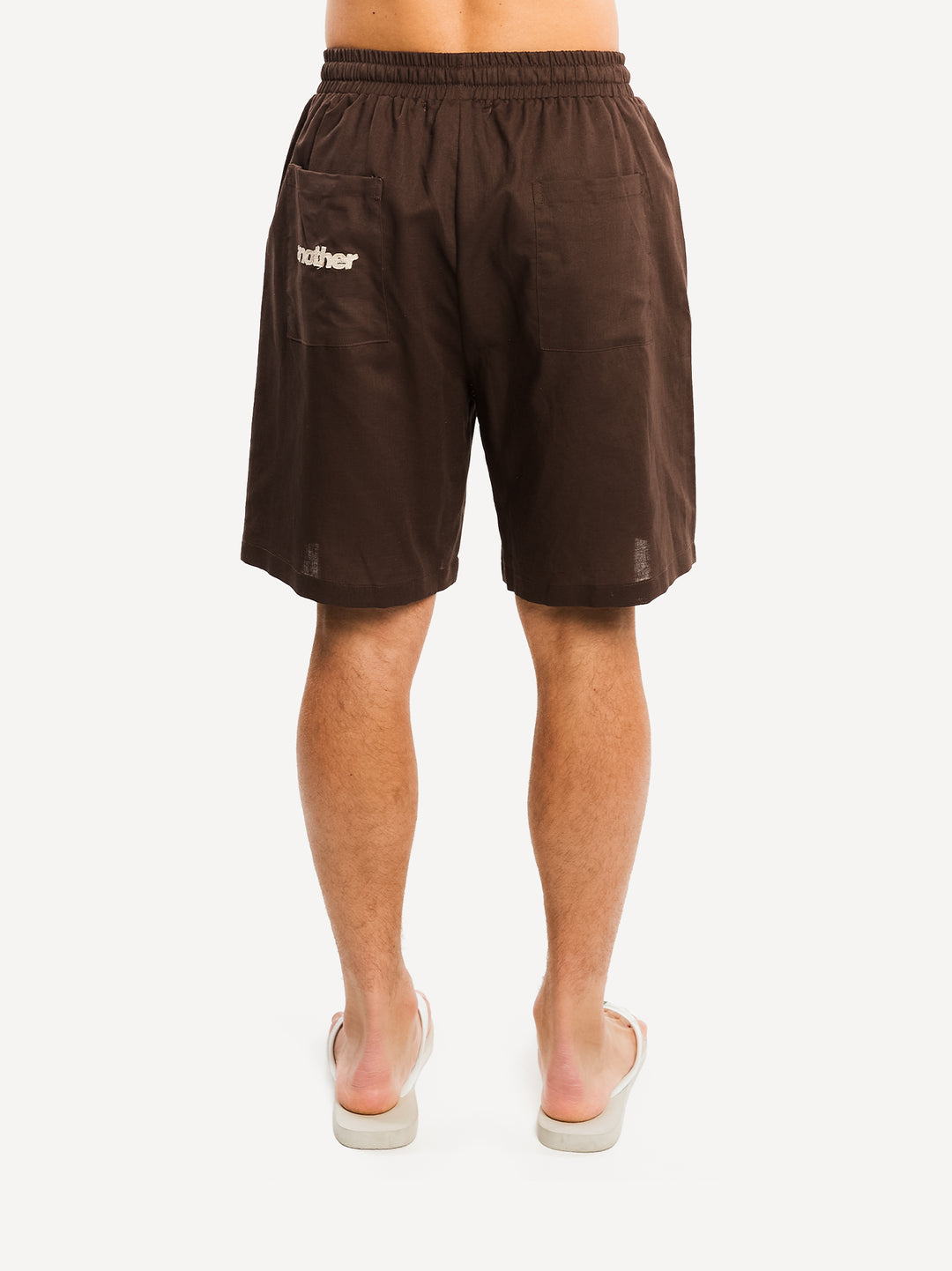Another Linen Shorts — Dark Brown