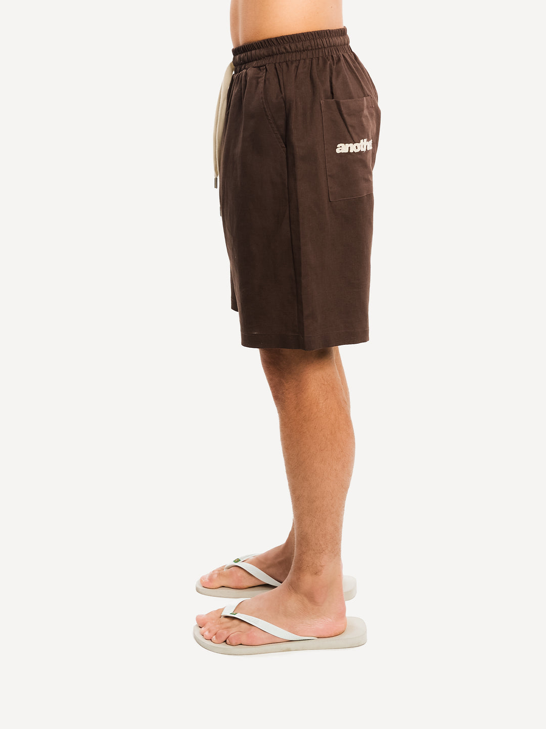 Another Linen Shorts — Dark Brown
