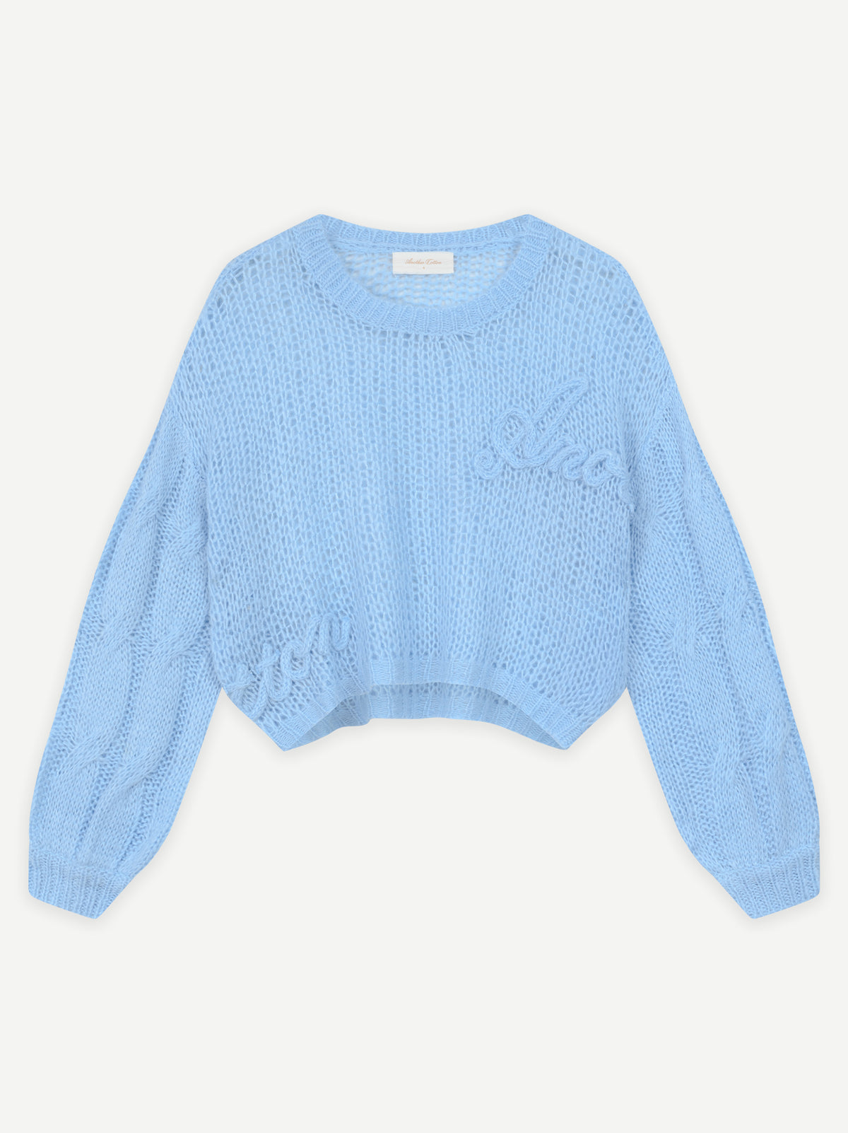 Another Signature WMN Cable Knit Sweater – Sky Blue
