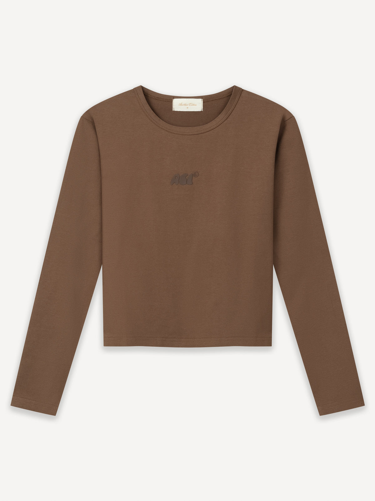 Another Slim Cropped Longsleeve – Brown