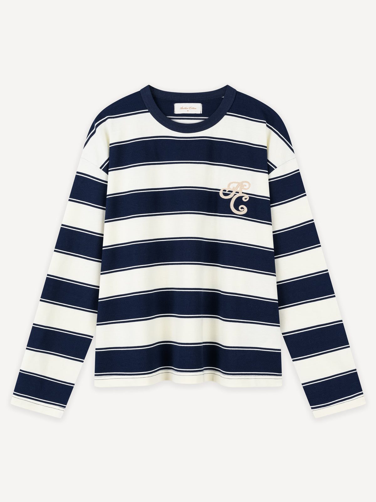 Chainstitch Striped Longsleeve – Navy Blue